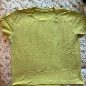lululemon athletica Train to Be Rain Stripe Yellow Vibe Top